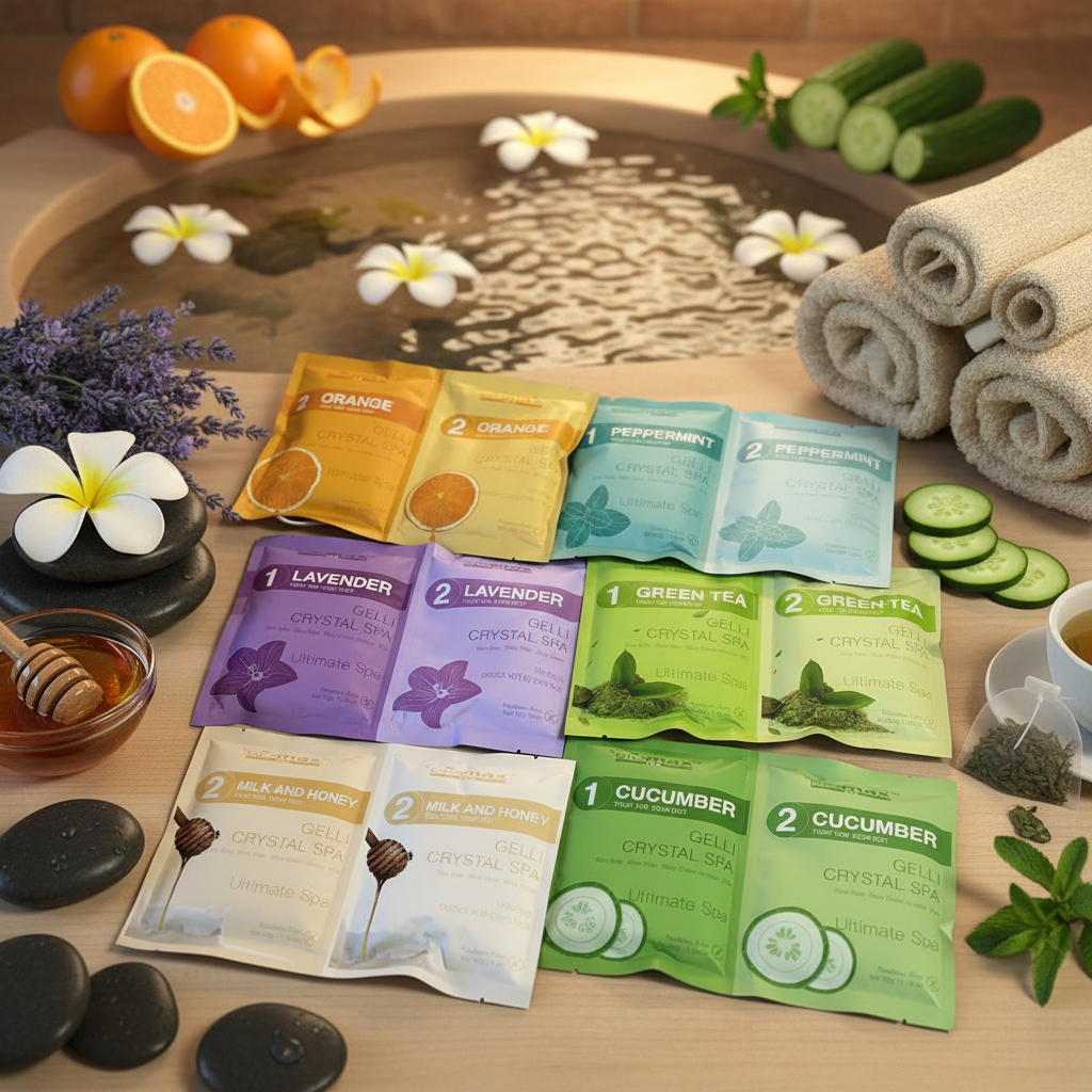 Biomax Gelli Crystal Spa Pedicure Set – Luxury 2-Step Foot Soak (Multiple Scents)