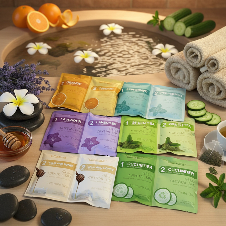 Biomax Gelli Crystal Spa Pedicure Set – Luxury 2-Step Foot Soak (Multiple Scents)