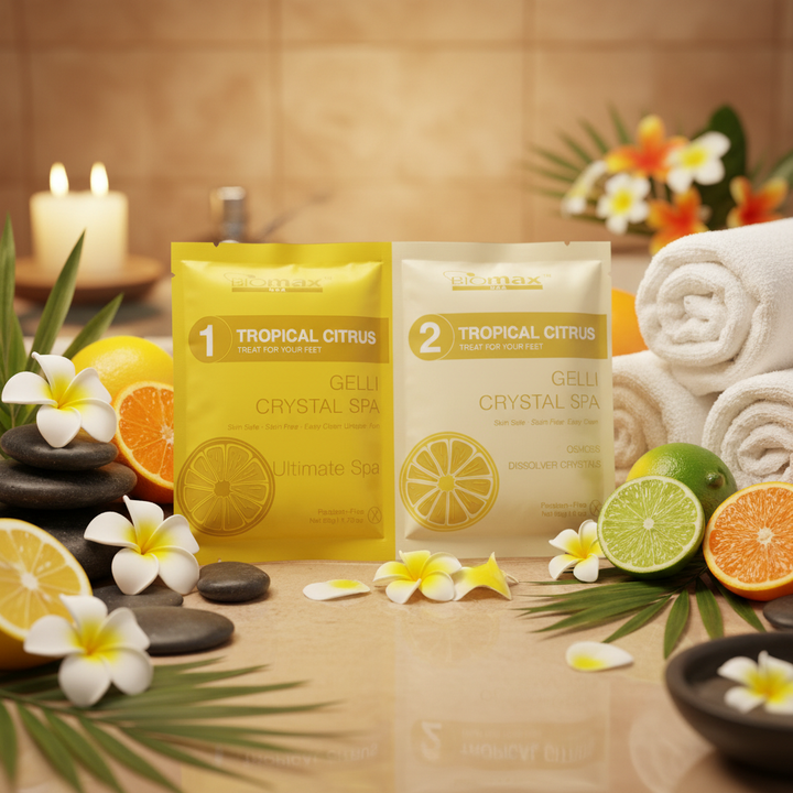 Biomax Gelli Crystal Spa Pedicure Set – Luxury 2-Step Foot Soak (Multiple Scents)