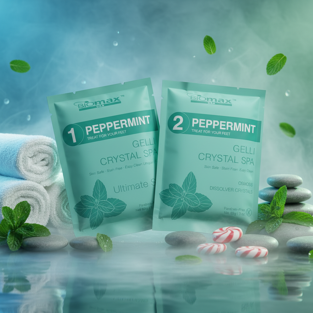 Biomax Gelli Crystal Spa Pedicure Set – Luxury 2-Step Foot Soak (Multiple Scents)