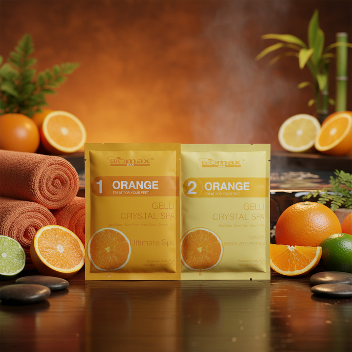 Biomax Gelli Crystal Spa Pedicure Set – Luxury 2-Step Foot Soak (Multiple Scents)