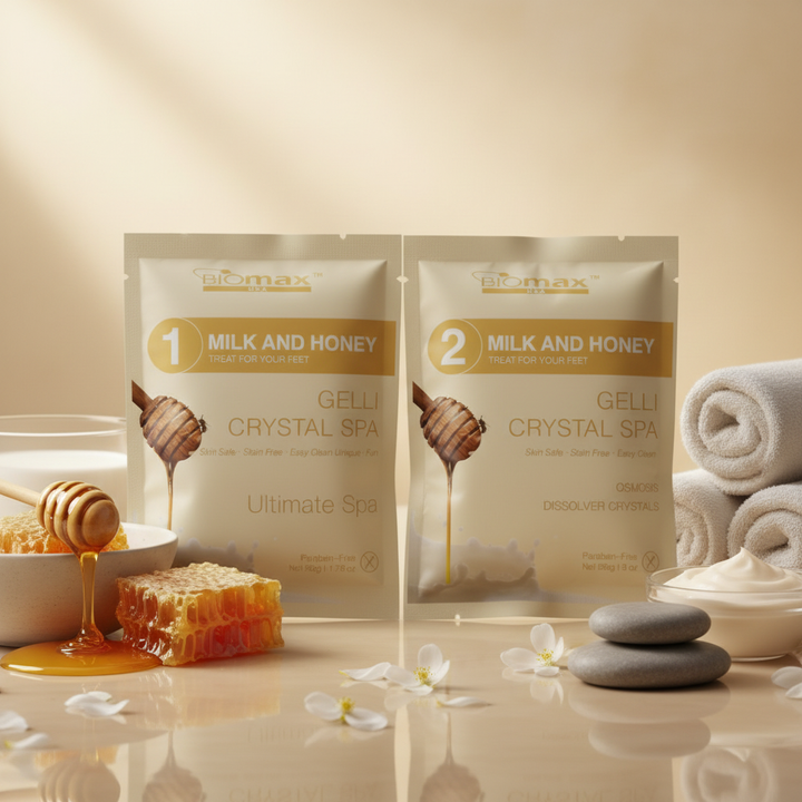 Biomax Gelli Crystal Spa Pedicure Set – Luxury 2-Step Foot Soak (Multiple Scents)
