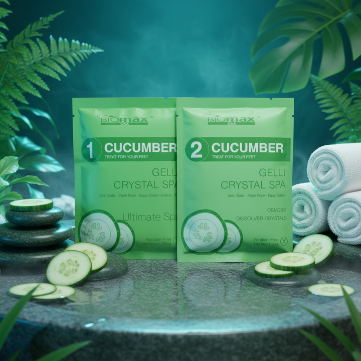 Biomax Gelli Crystal Spa Pedicure Set – Luxury 2-Step Foot Soak (Multiple Scents)