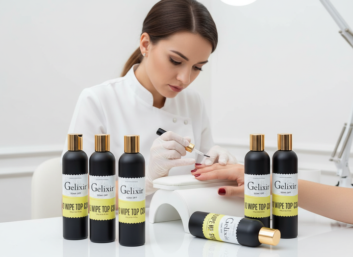 Gelixir Gel Base, Top & Matte Coat Refill Deal – Buy 5 Get 1 Free | 8oz & 0.5oz Options