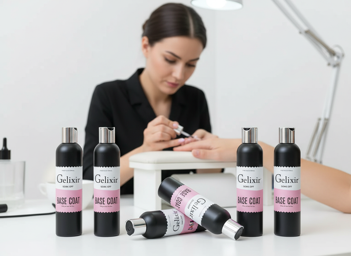 Gelixir Gel Base, Top & Matte Coat Refill Deal – Buy 5 Get 1 Free | 8oz & 0.5oz Options