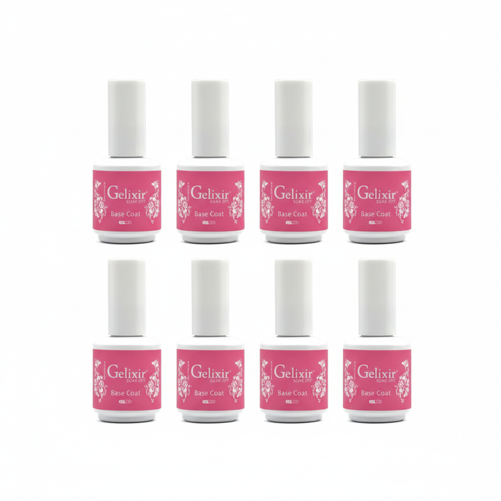 Gelixir Gel Base, Top & Matte Coat Refill Deal – Buy 5 Get 1 Free | 8oz & 0.5oz Options