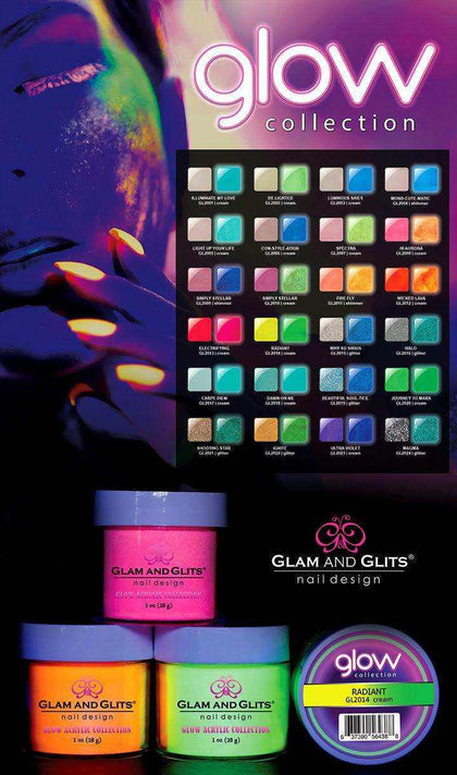 Glam and Glits Acrylic Powder - GLOW Collection (GL2001-GL2024) 24pc nailmall