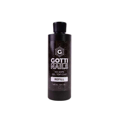 Gotti Nails Gel - No Wipe Gel Top Coat 8oz Refill Gel Top Coat