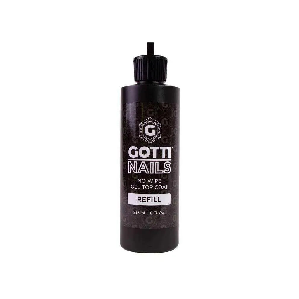 Gotti Nails Gel - No Wipe Gel Top Coat 8oz Refill Gel Top Coat