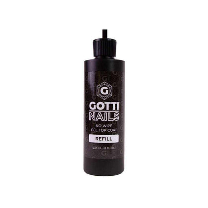 Gotti Nails Gel - No Wipe Gel Top Coat 8oz Refill Gel Top Coat