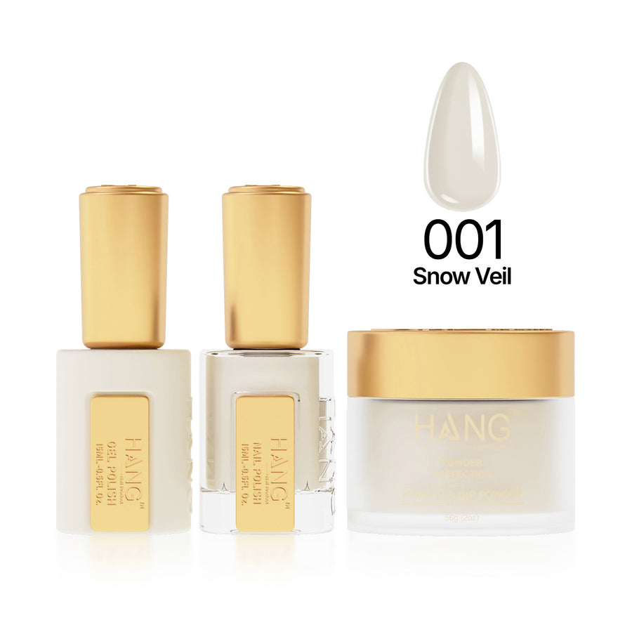 001 Snow Veil - Moonlight Trio - Hang Nail Product Trio Matching Set