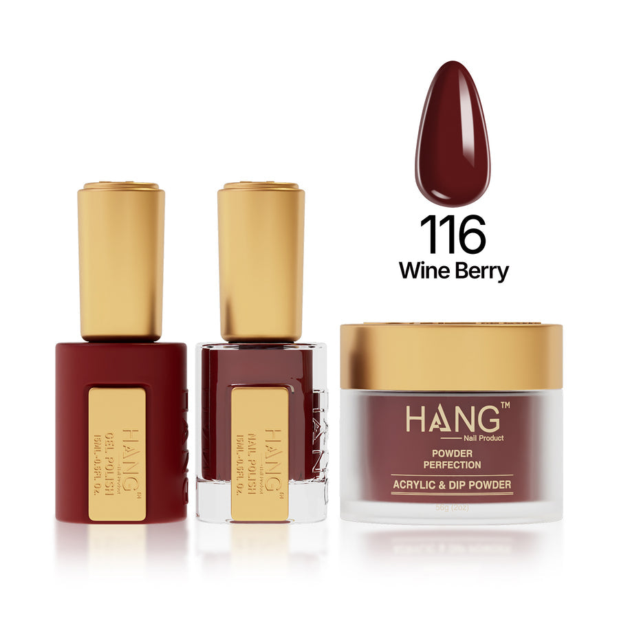 116 Wine Berry - Moonlight Trio - Hang Nail Product Trio Matching Set