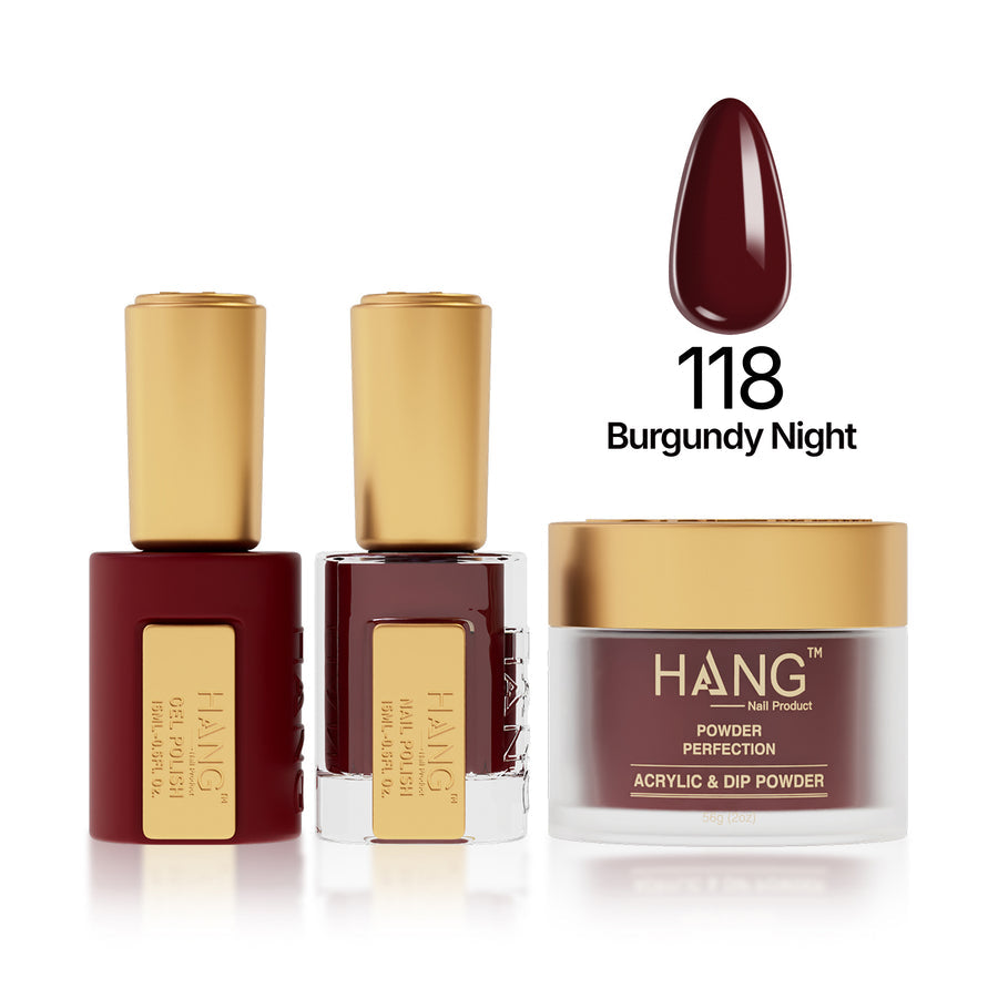 118 Burgundy Night - Moonlight Trio - Hang Nail Product Trio Matching Set