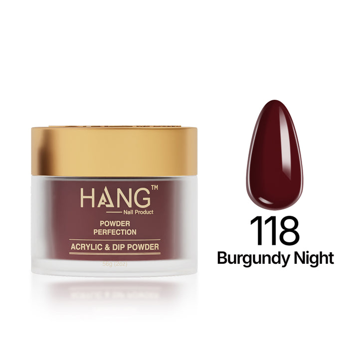 118 Burgundy Night - Moonlight Dip Powder- Hang Nail Product Dip Powder