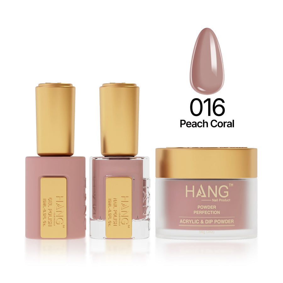 016 Peach Coral - Moonlight Trio - Hang Nail Product Trio Matching Set