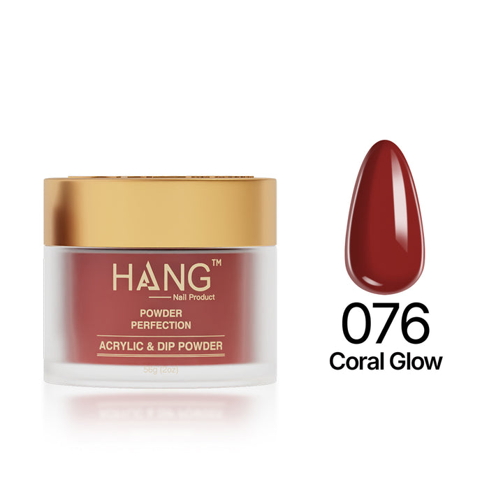 076 Coral Glow - Moonlight Dip Powder- Hang Nail Product Dip Powder