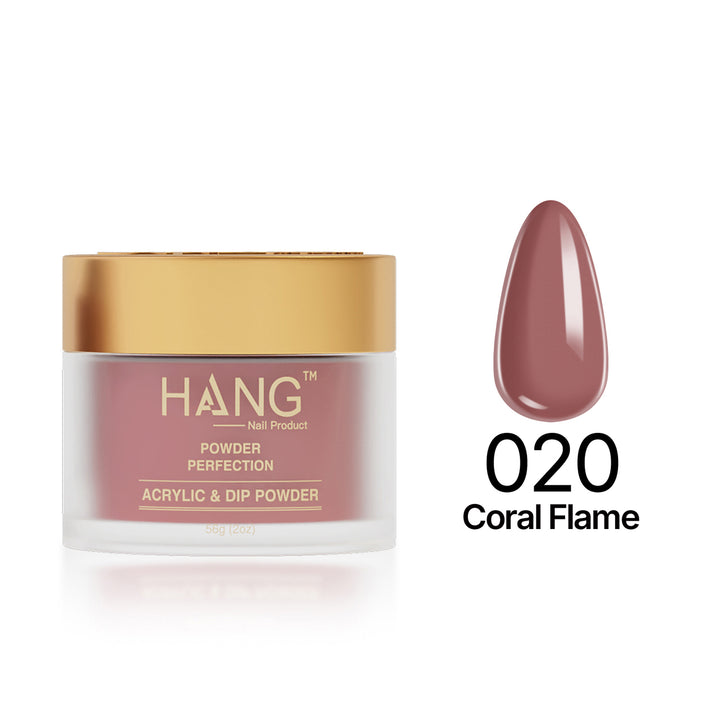 020 Coral Flame - Moonlight Dip Powder- Hang Nail Product Dip Powder