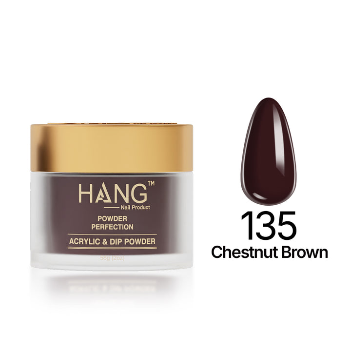 135 Chestnut Brown - Moonlight Dip Powder- Hang Nail Product Dip Powder