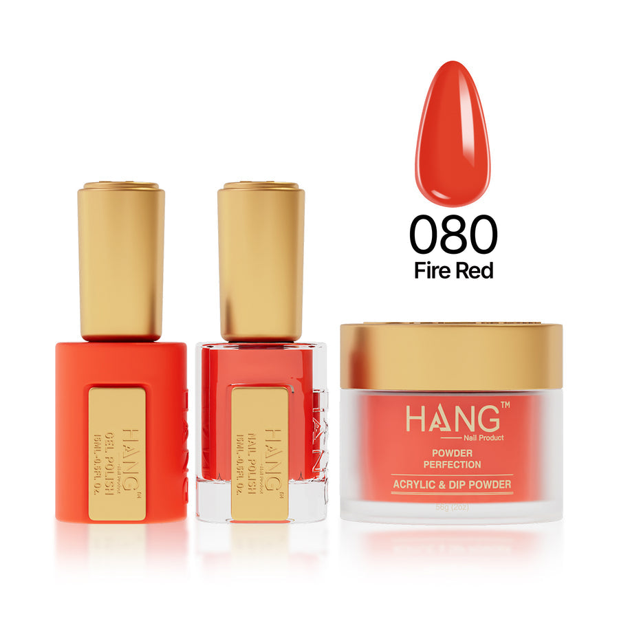 080 Fire Red - Moonlight Trio - Hang Nail Product Trio Matching Set