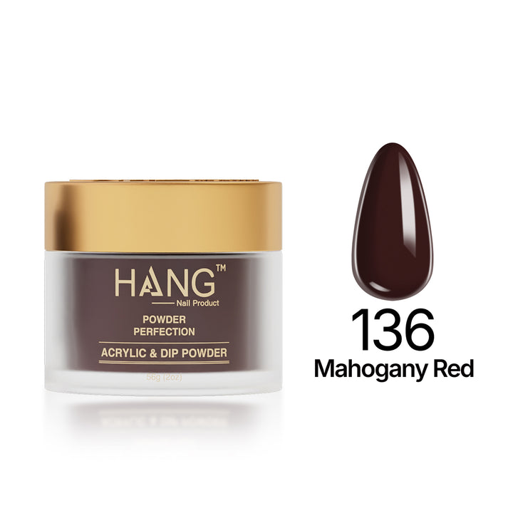136 Mahogany Red - Moonlight Dip Powder- Hang Nail Product Dip Powder