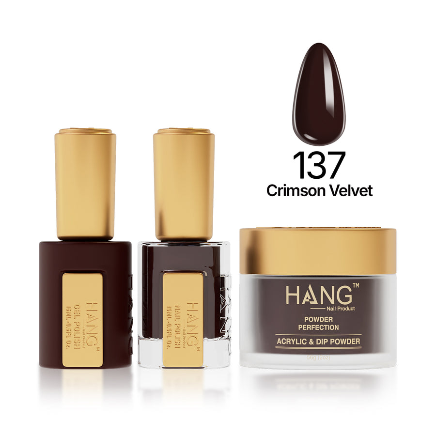 137 Crimson Velvet - Moonlight Trio - Hang Nail Product Trio Matching Set
