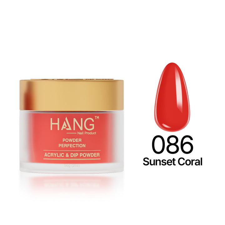 086 Sunset Coral - Moonlight Dip Powder- Hang Nail Product Dip Powder