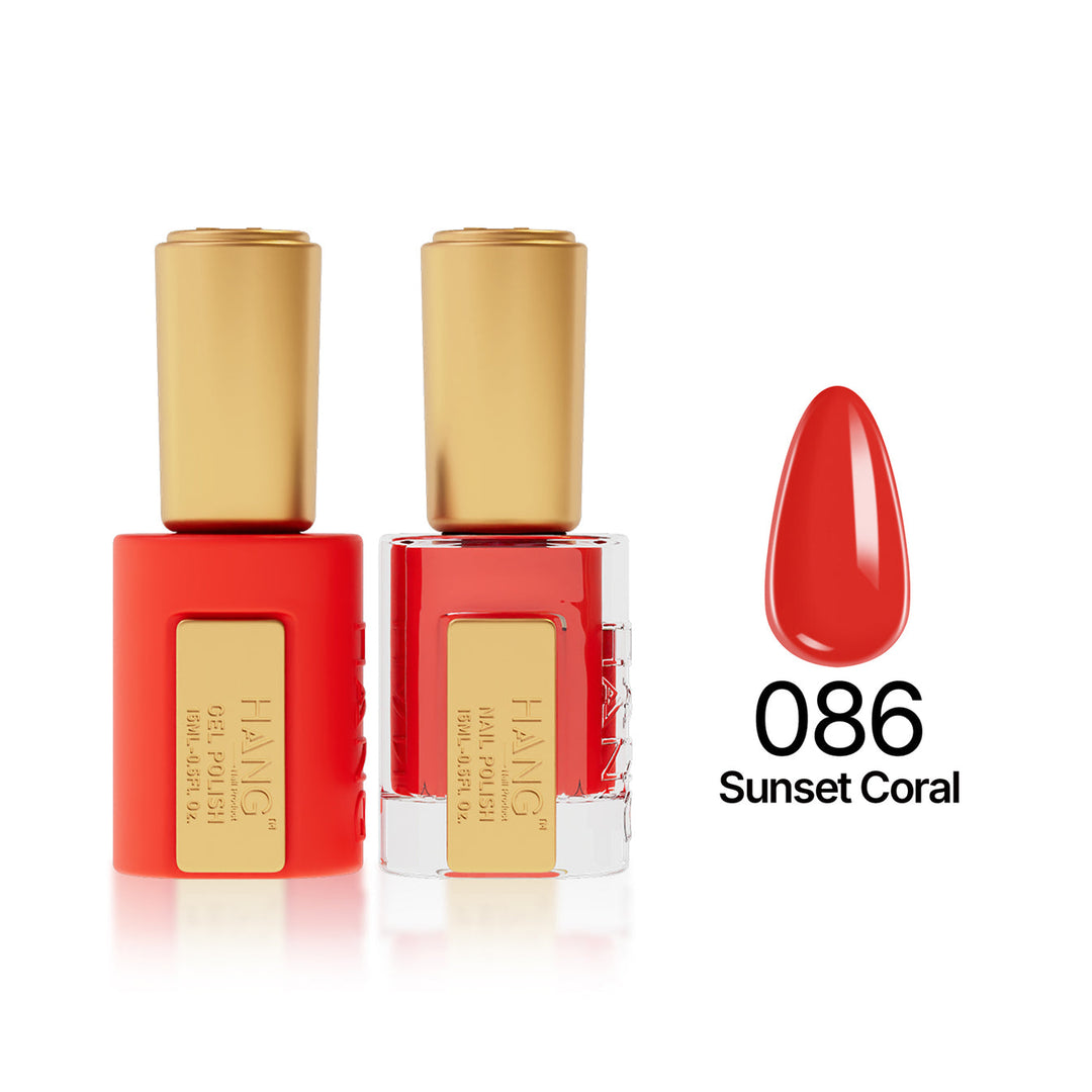 086 Sunset Coral - Moonlight Duo - Hang Nail Product Duo Matching Set