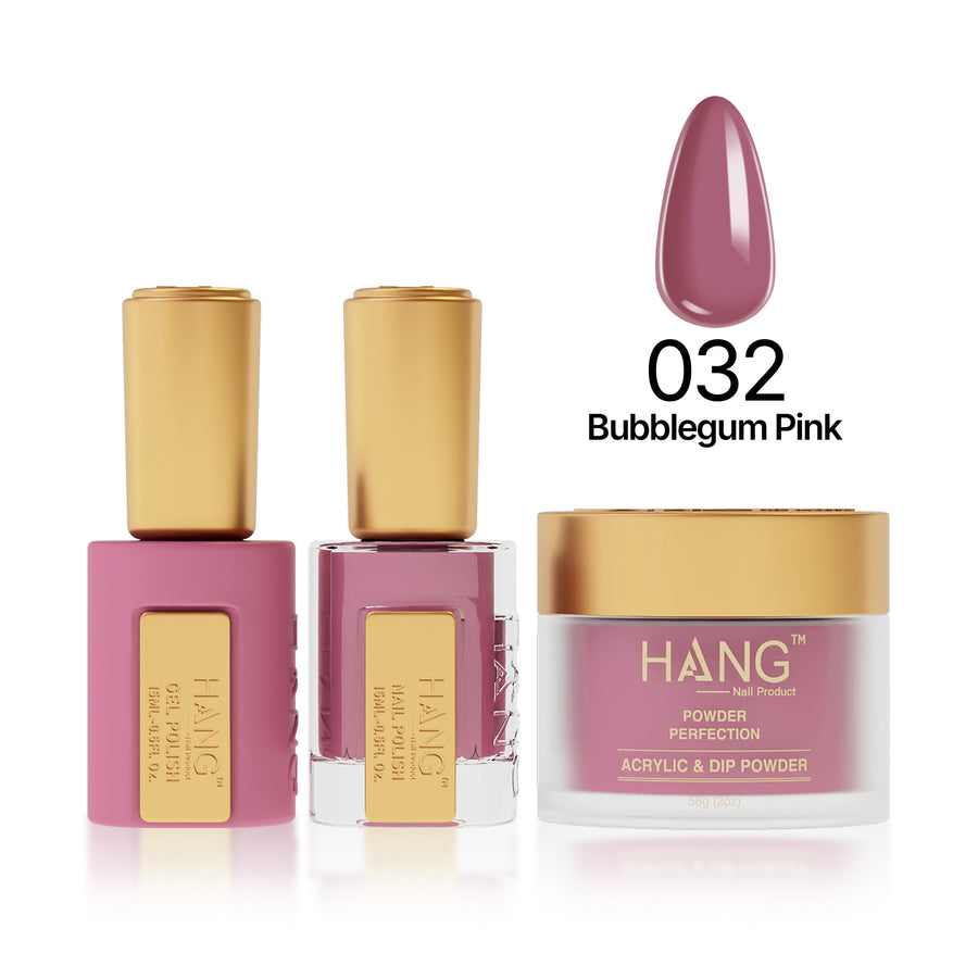 032 Bubblegum Pink - Moonlight Trio - Hang Nail Product Trio Matching Set
