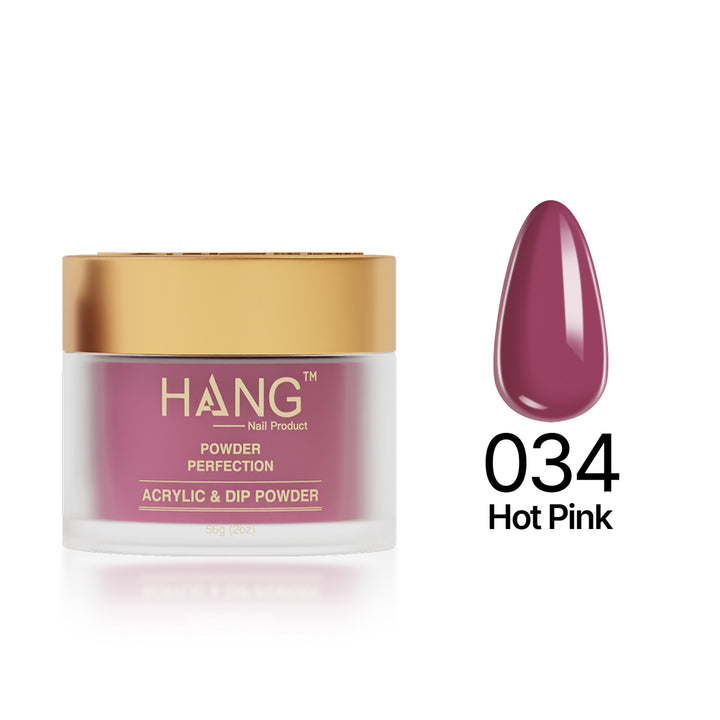 034 Hot Pink - Moonlight Dip Powder- Hang Nail Product Dip Powder