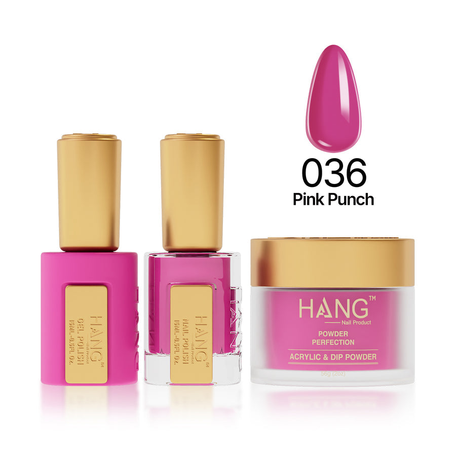 036 Pink Punch - Moonlight Trio - Hang Nail Product Trio Matching Set