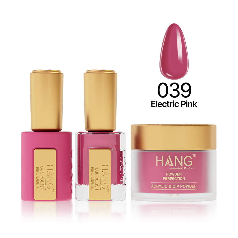 039 Electric Pink - Moonlight Trio - Hang Nail Product Trio Matching Set