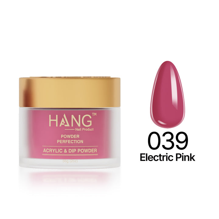 039 Electric Pink - Moonlight Dip Powder- Hang Nail Product Dip Powder