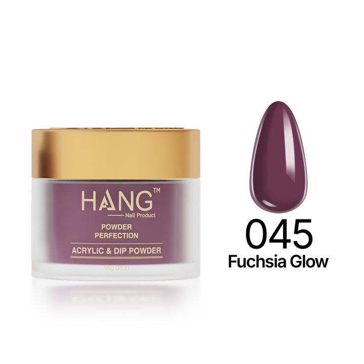 045 Fuchsia Glow  - Moonlight Dip Powder- Hang Nail Product Dip Powder
