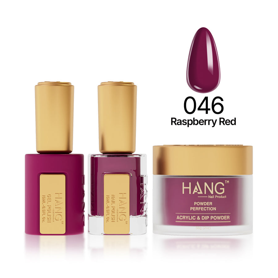 046 Raspberry Red  - Moonlight Trio - Hang Nail Product Trio Matching Set