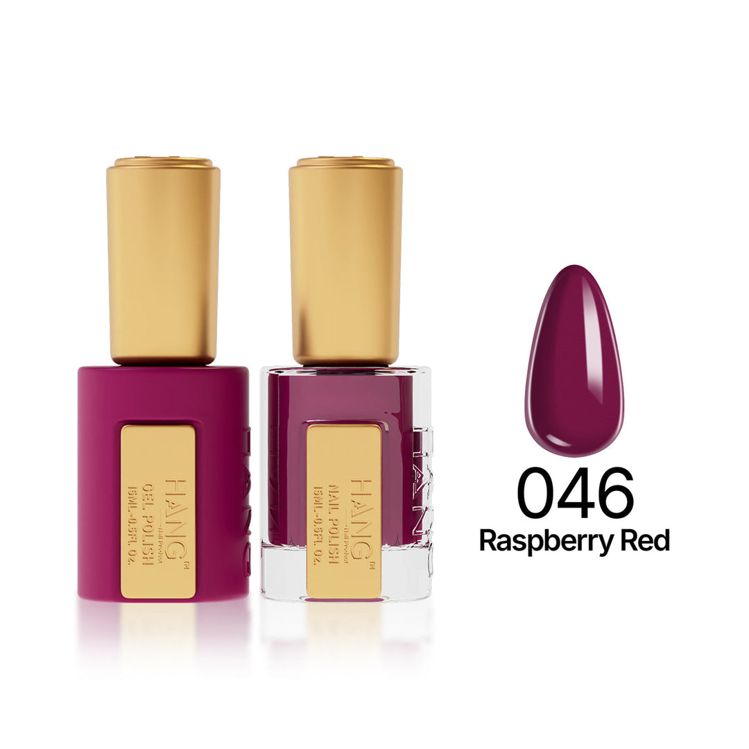 046 Raspberry Red  - Moonlight Duo - Hang Nail Product Duo Matching Set
