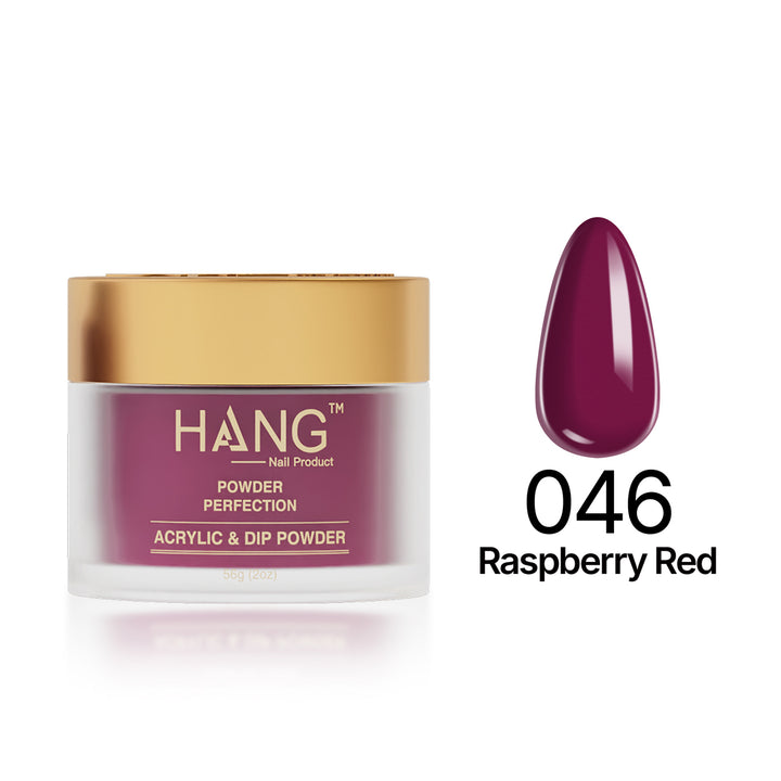 046 Raspberry Red  - Moonlight Dip Powder- Hang Nail Product Dip Powder