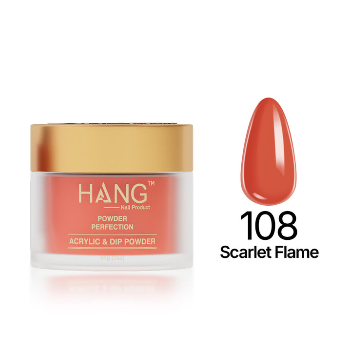 108 Scarlet Flame - Moonlight Dip Powder- Hang Nail Product Dip Powder