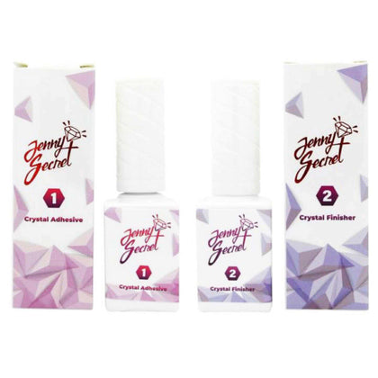 Jenny Secret Duo Pack - #1 Crystal Adhesive & #2 Crystal Finisher Nail Art