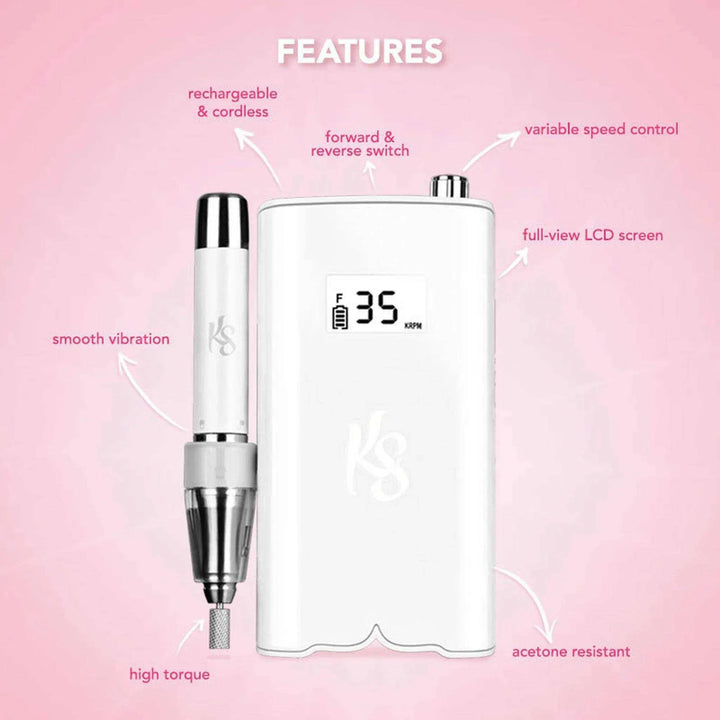 Kiara Sky BeyondPro Portable Nail Drill - White Nail Drill