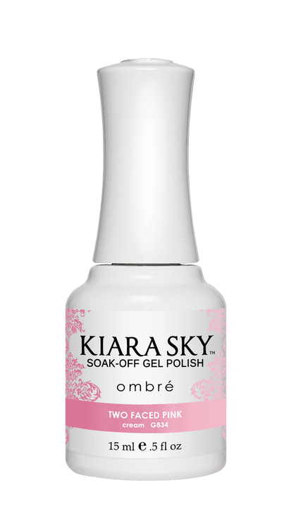 Kiara Sky Gel Polish - Ombre - G834 TWO FACED PINK Ombre Gel Polish