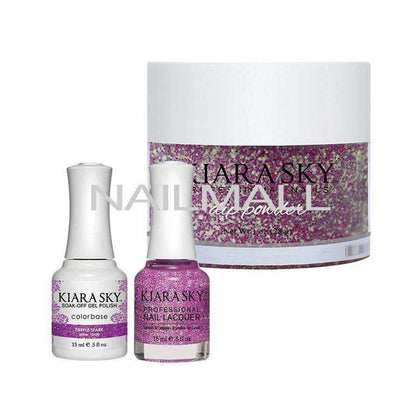 Kiara Sky Trio - Gel, Lacquer, & Dip Combo - DGN430 Purple Spark Trio Set - Gel, Lacquer, & Dip