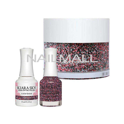 Kiara Sky Trio - Gel, Lacquer, & Dip Combo - DGN464 Cherry Dust Trio Set - Gel, Lacquer, & Dip