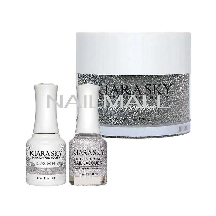 Kiara Sky Trio - Gel, Lacquer, & Dip Combo - DGN489 Sterling Trio Set - Gel, Lacquer, & Dip