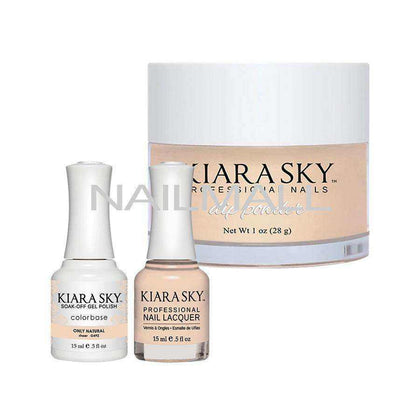 Kiara Sky Trio - Gel, Lacquer, & Dip Combo - DGN492 Only Natural Trio Set - Gel, Lacquer, & Dip