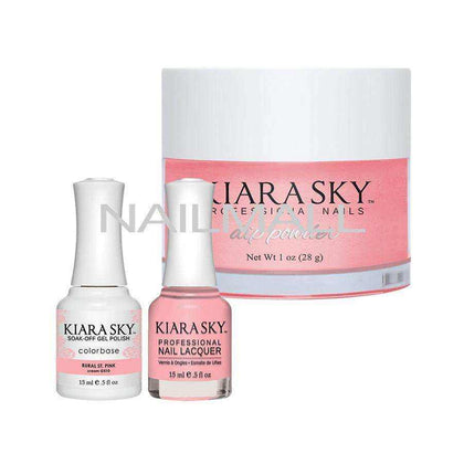 Kiara Sky Trio - Gel, Lacquer, & Dip Combo - DGN510 Rural St. Pink Trio Set - Gel, Lacquer, & Dip