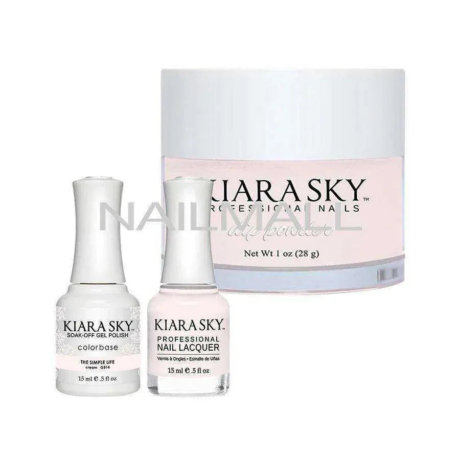 Kiara Sky Trio - Gel, Lacquer, & Dip Combo - DGN514 The Simple Life Trio Set - Gel, Lacquer, & Dip
