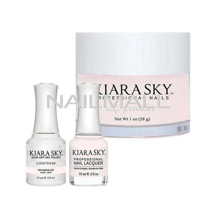 Kiara Sky Trio - Gel, Lacquer, & Dip Combo - DGN514 The Simple Life Trio Set - Gel, Lacquer, & Dip