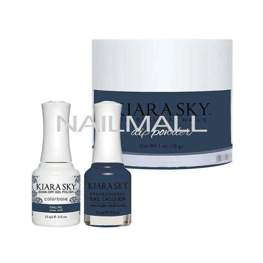 Kiara Sky Trio - Gel, Lacquer, & Dip Combo - DGN573 Chill Pill Trio Set - Gel, Lacquer, & Dip