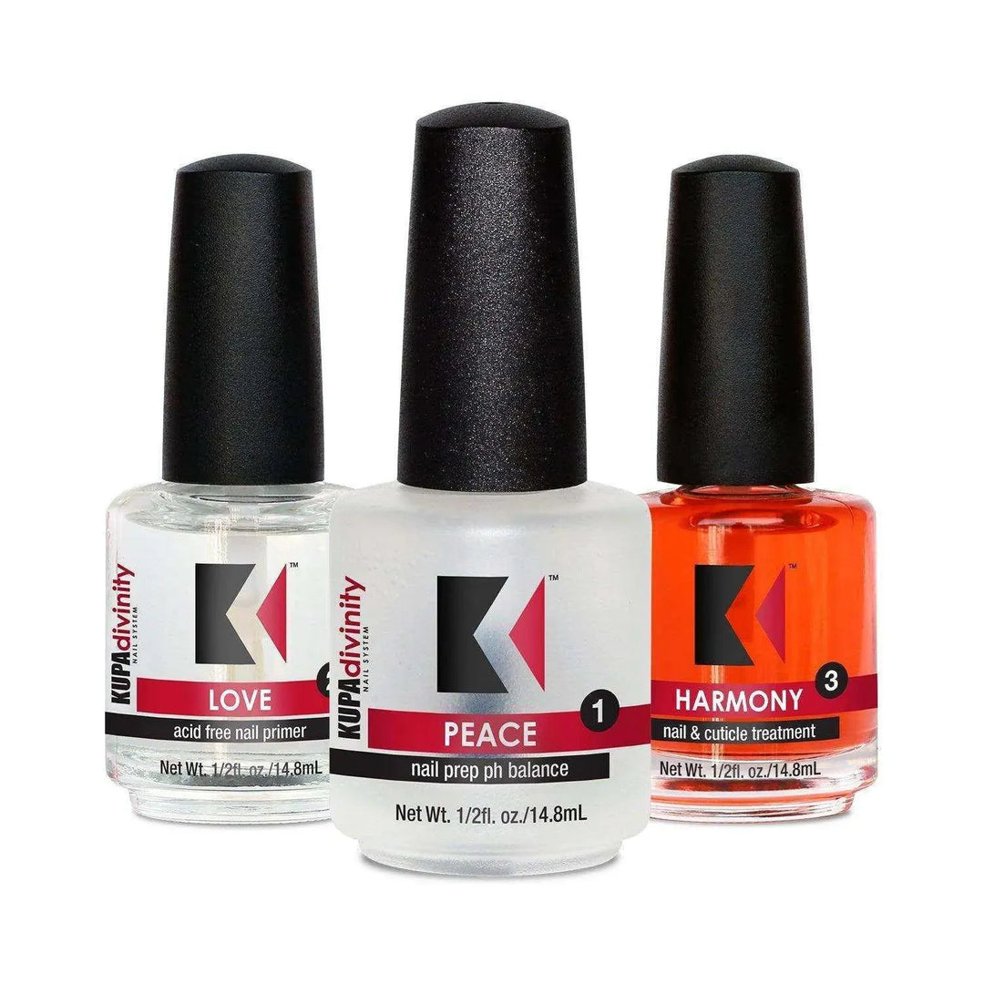Kupa Divinity Trio Bundle - Cuticle Oil, Nail Prep, & Primer 15ml Nail Care