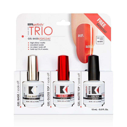 Kupa Gelfinity - Gel Trio Pack - Gel Base, Top, & Matte Top 15ml Gel Essentials